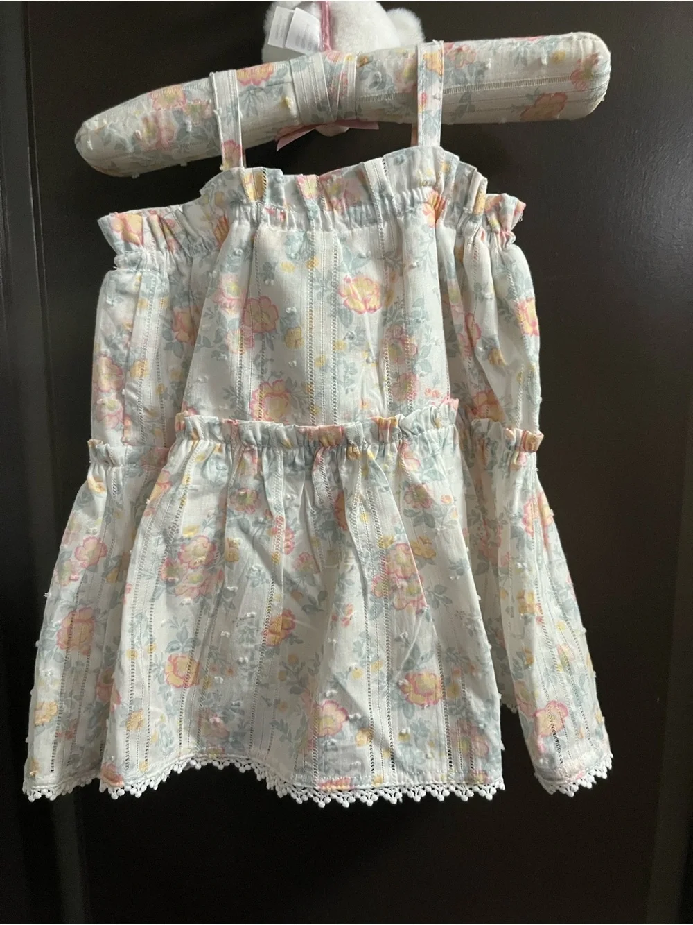 Haute Hippie Style Floral Baby Girl Dress with Bodysuit Liner Cottage Chic NEW